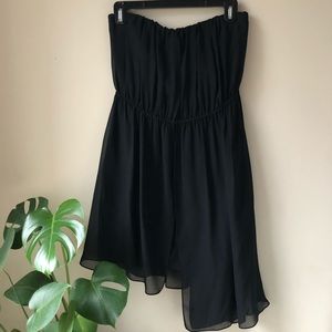 Sandro Strapless Asymmetrical Dress